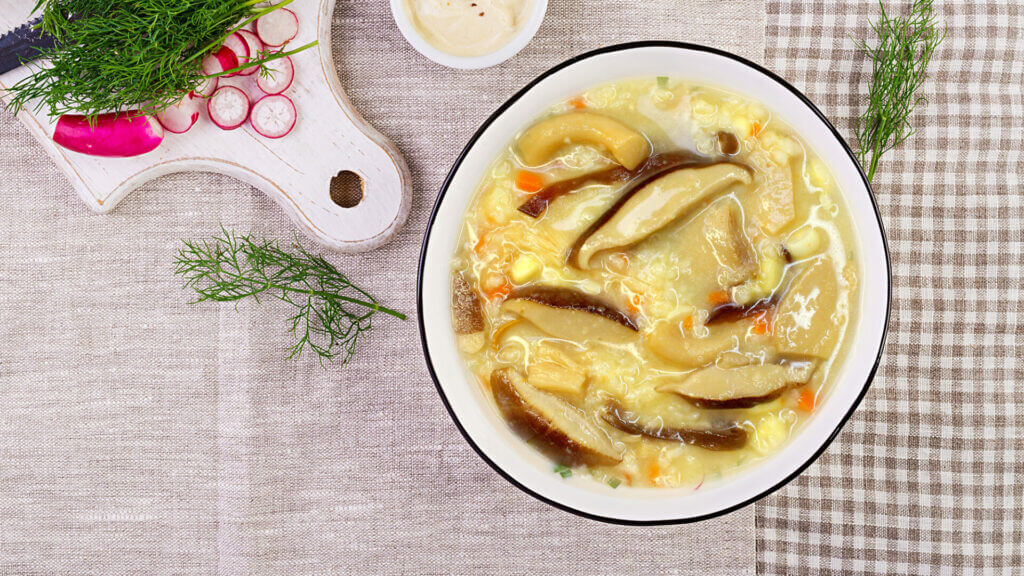 活力菇菇湯是什麼?五種菇+黃金蟲草的健康湯品!提升元氣的暖心首選 傘下有仁 活力菇菇粥 素食冷凍料理包16比9