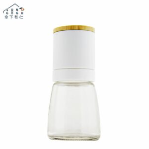 日式竹蓋研磨罐140ml_白色