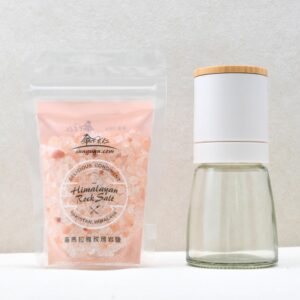 喜馬拉雅玫瑰粗鹽150g袋裝+竹蓋研磨罐組合
