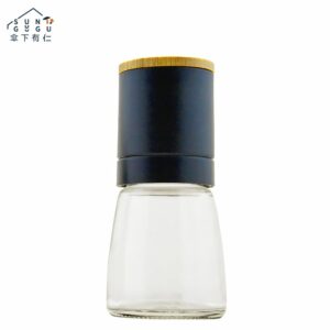 日式竹蓋研磨罐140ml_黑色